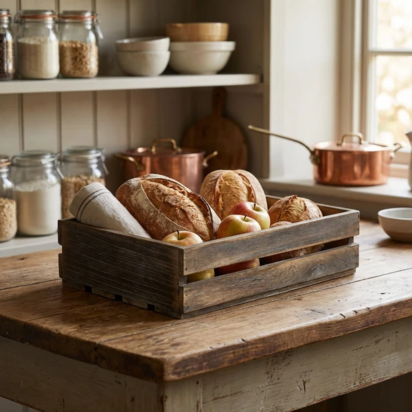 Genware Dark Rustic Trækasse 35 x 23 x 8 cm TR225 by Genware color Sort