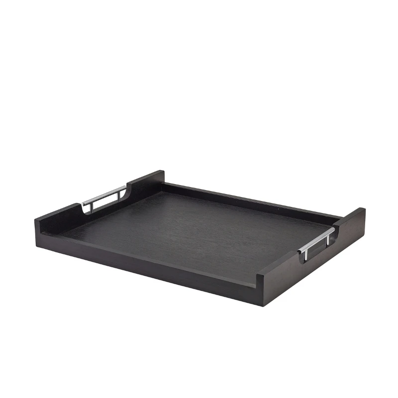 GenWare Solid Black butlers bakke med metalhåndtag 54,5 x 44 cm BTM5544BK-LW by Genware color Sort