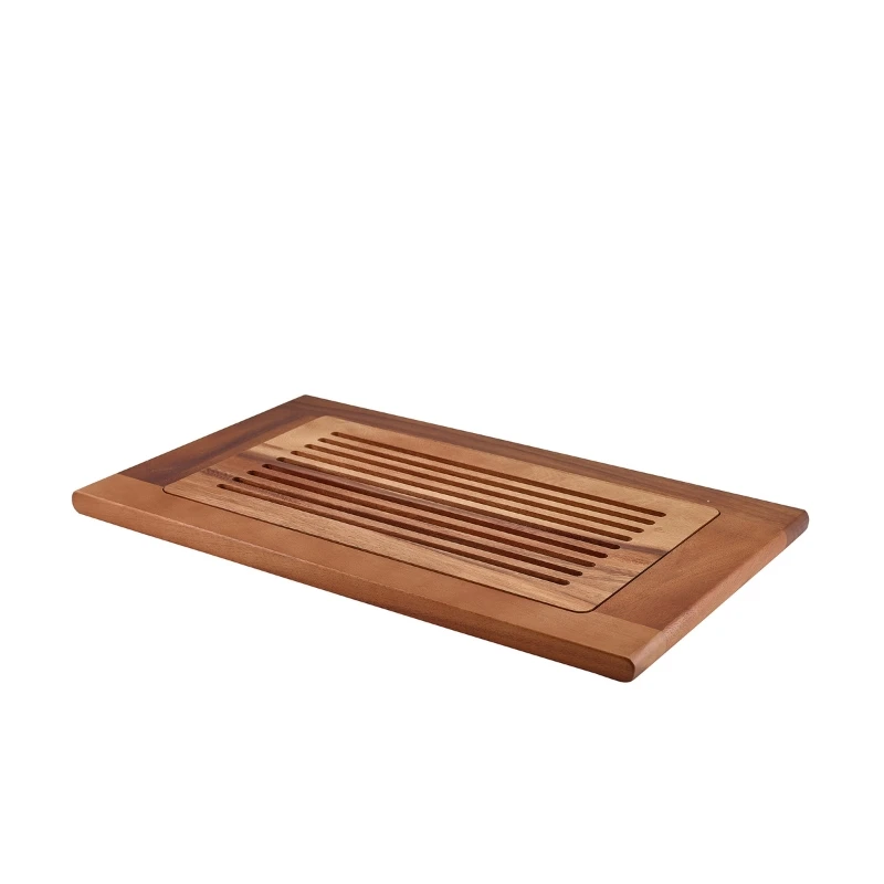 Acacia Wood Slatted Skærebræt GN 1/1 WCB5332 by Genware color Sort