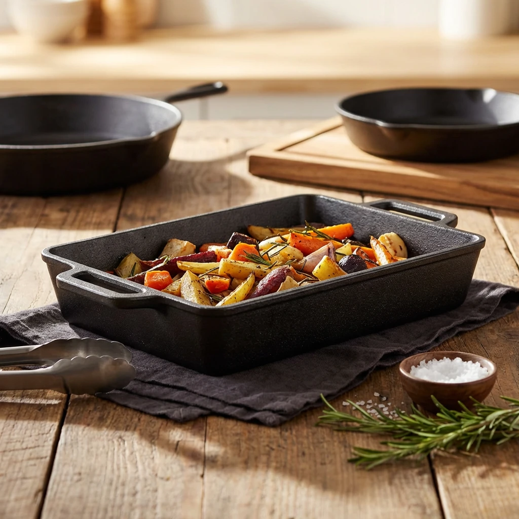 GenWare Cast Iron Rektangulært fad 25 x 15,5 cm C2515 by Genware color Sort