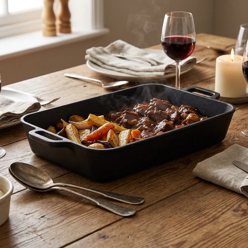 GenWare Cast Iron Rektangulært fad 25 x 15,5 cm C2515 by Genware color Sort