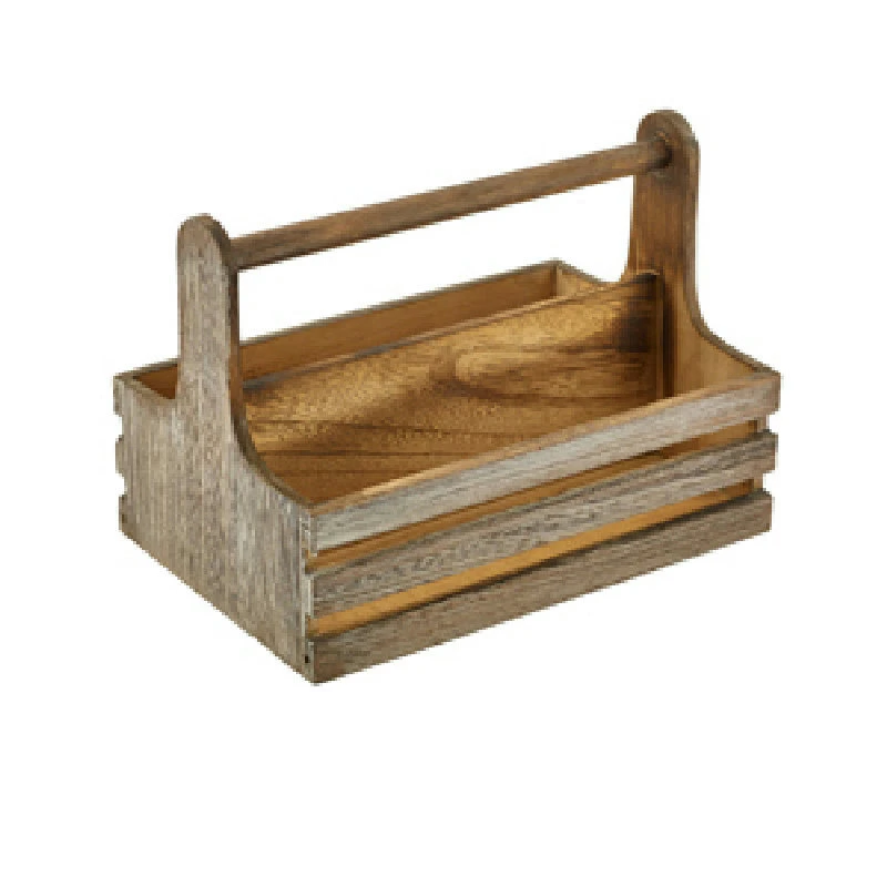 Rustic Wooden Table Caddy RWTC by Genware color Sort