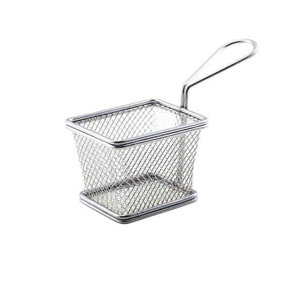 Serving Fry Basket Rektangulær 12,5 x 10 x 8,5 cm SVB1210 by Genware color Sort