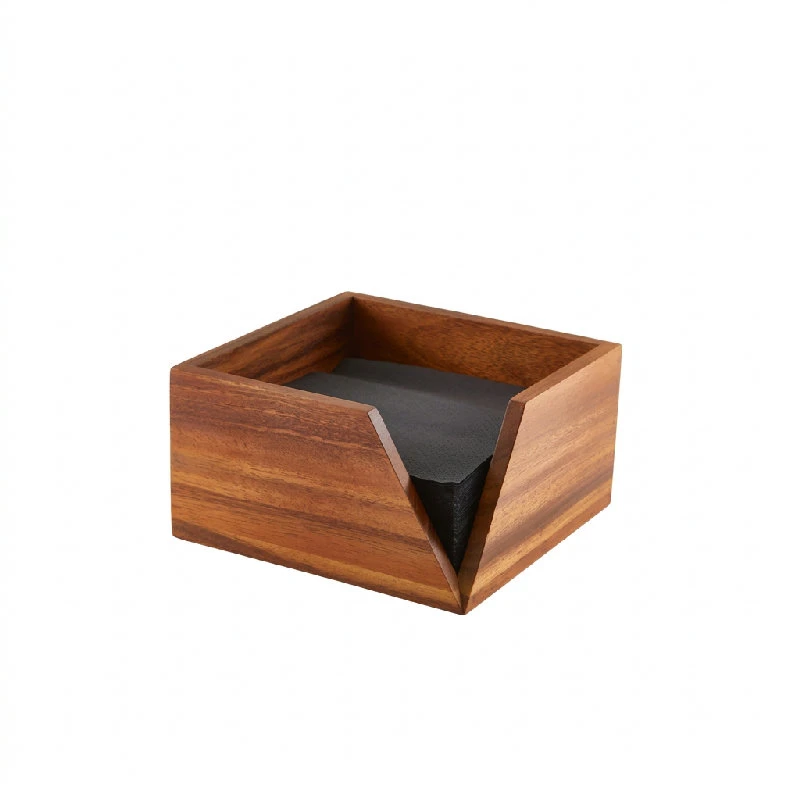 GenWare Acacia Wood Serviettholder 18,6 x 10 cm WDSH18 by Genware color Sort