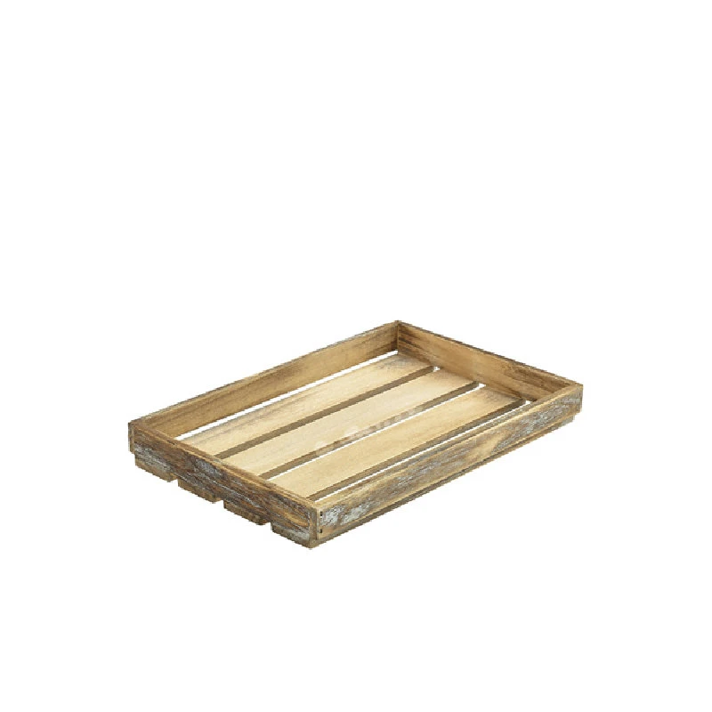 Genware Dark Rustic Trækasse 35 x 23 x 4 cm TR225L by Genware color Sort