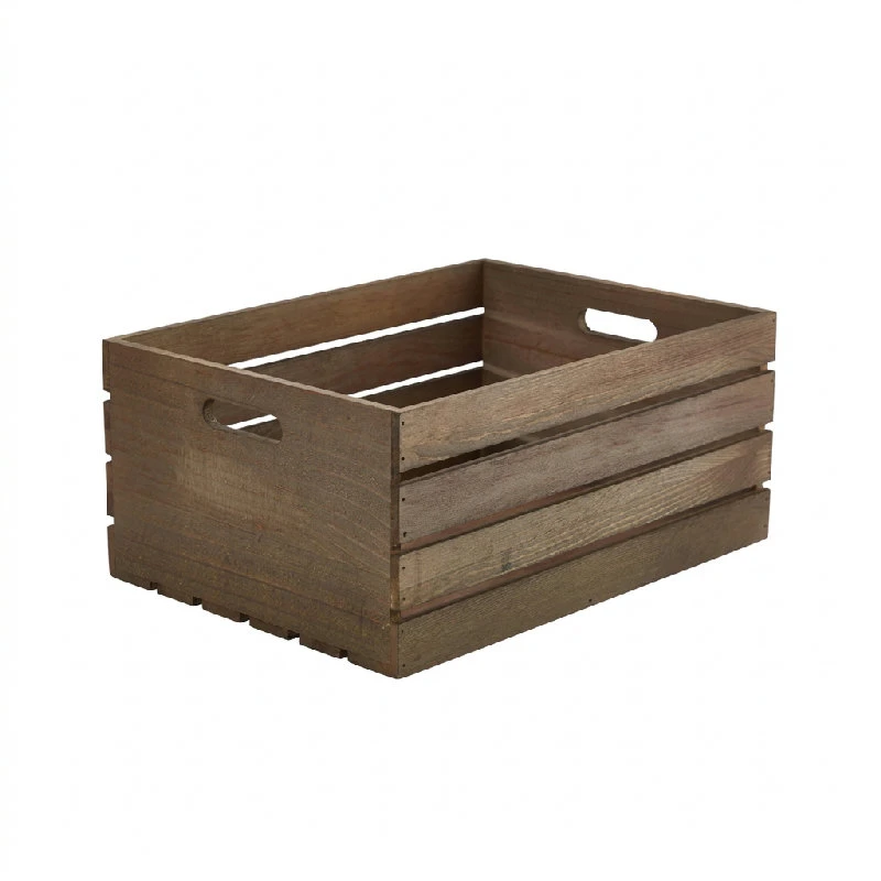 Genware Dark Rustic Trækasse 41 x 30 x 18 cm WDC-4130D by Genware color Sort