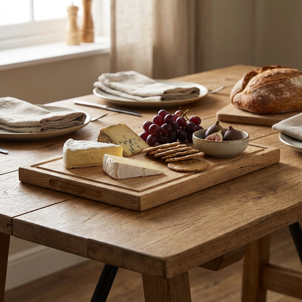 Oak Wood Serving Plade 34 x 22 x 2 cm WSBK3422 by Genware color Sort