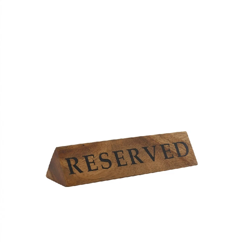 GenWare Acacia Wood Reserveret skilt WSH-RSV by Genware color Sort