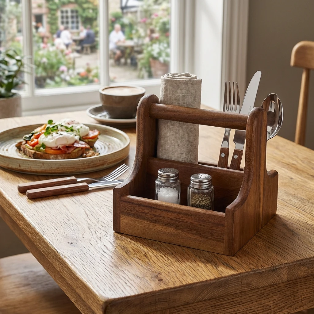 Small Dark Wood Bordholder DWTC-S by Genware color Sort