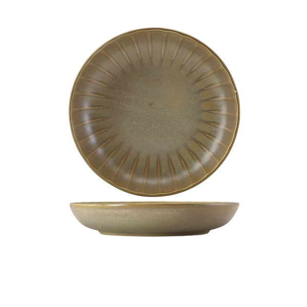 Terra Porcelain Matt Grå skåret coupe-skål 25,4 cm CB-SMG25 by Genware color Sort