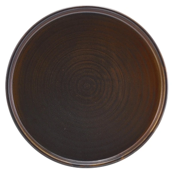 Terra Porcelain Rustic Kobber lav præsentationsplade 18 cm LP-PRC18 by Genware color Sort
