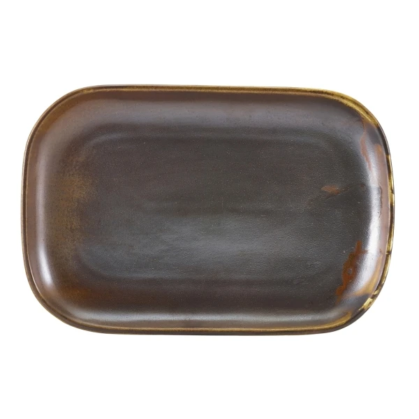 Terra Porcelain Rustic Kobberrektangulær plade 29 x 19,5 cm RP-PRC29 by Genware color Sort