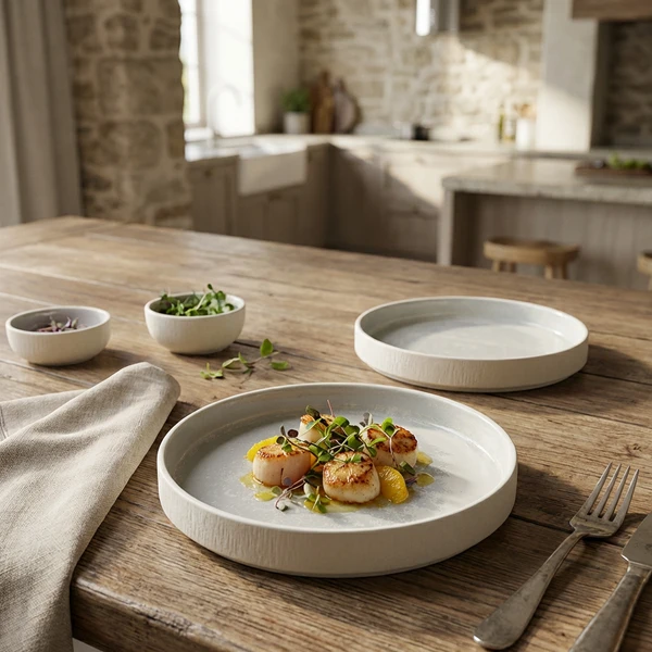 Incise Porcelain Lucine Præsentationsfad 25 cm PR-PLC25 by Genware color Sort