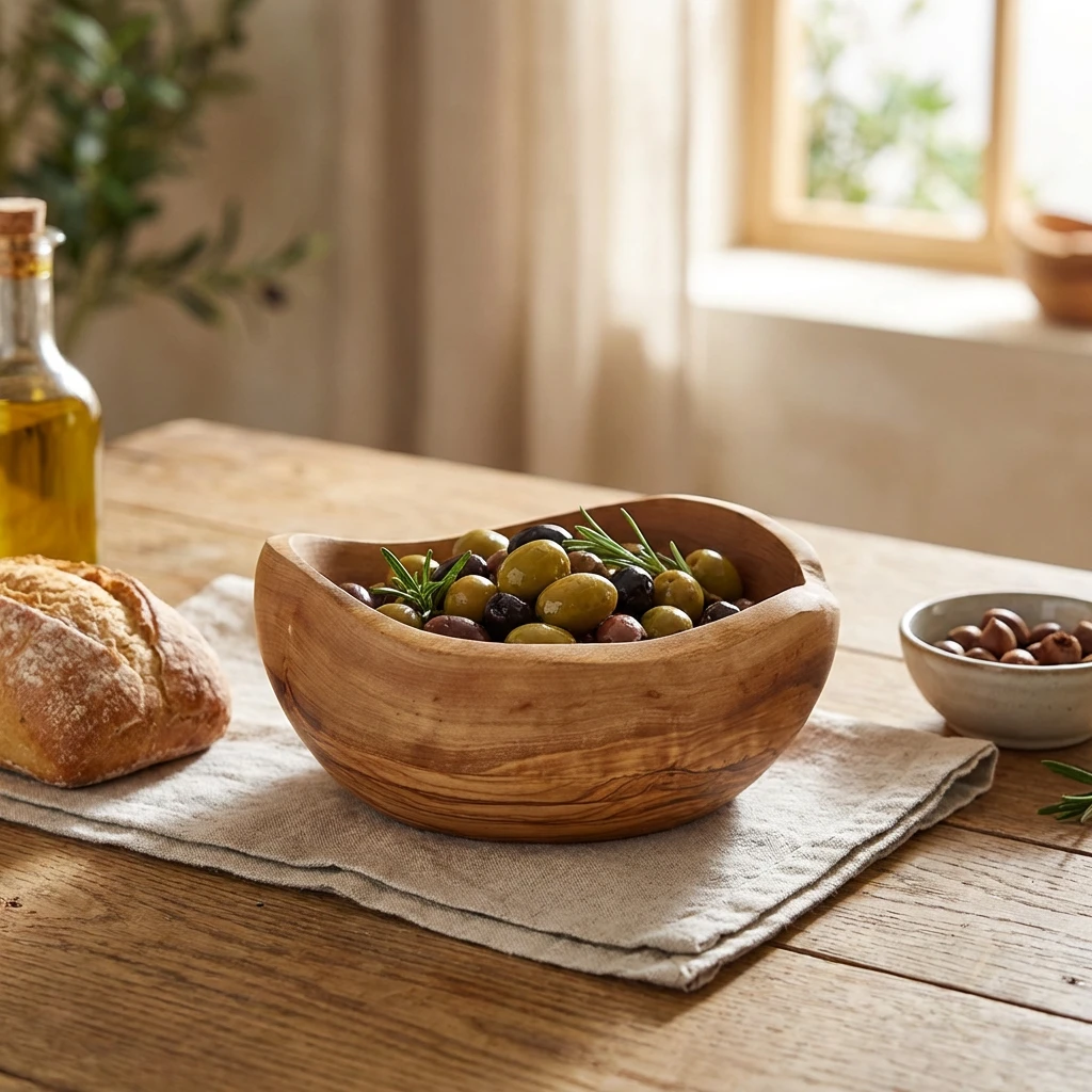 GenWare Olive Wood Rustik skål 15 cm OWRB15 by Genware color Sort