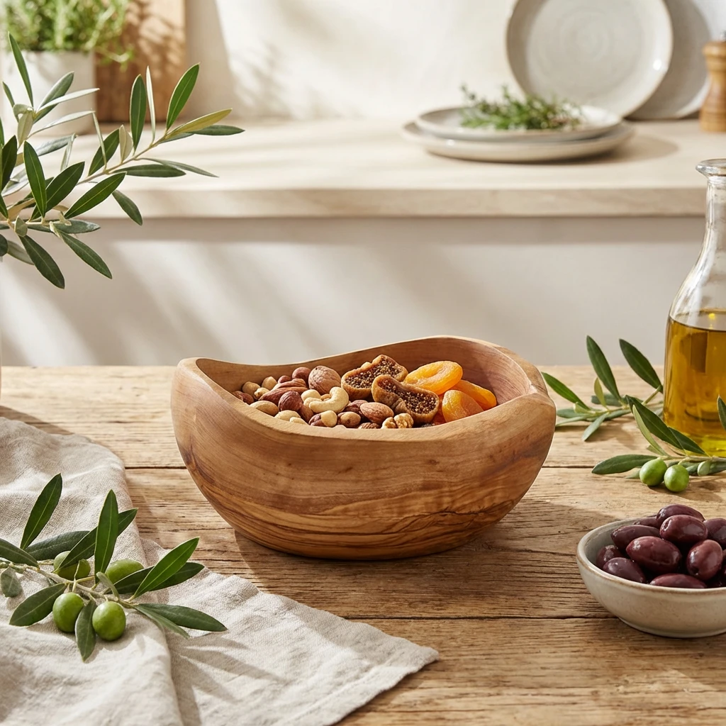 GenWare Olive Wood Rustik skål 15 cm OWRB15 by Genware color Sort