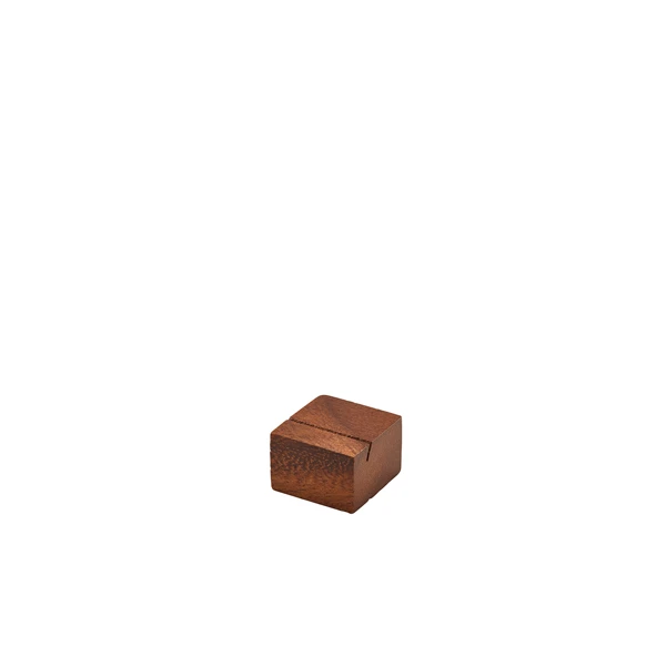 Acacia Wood Sign Holder 3 x 3 x 2 cm WSH32 by Genware color Sort