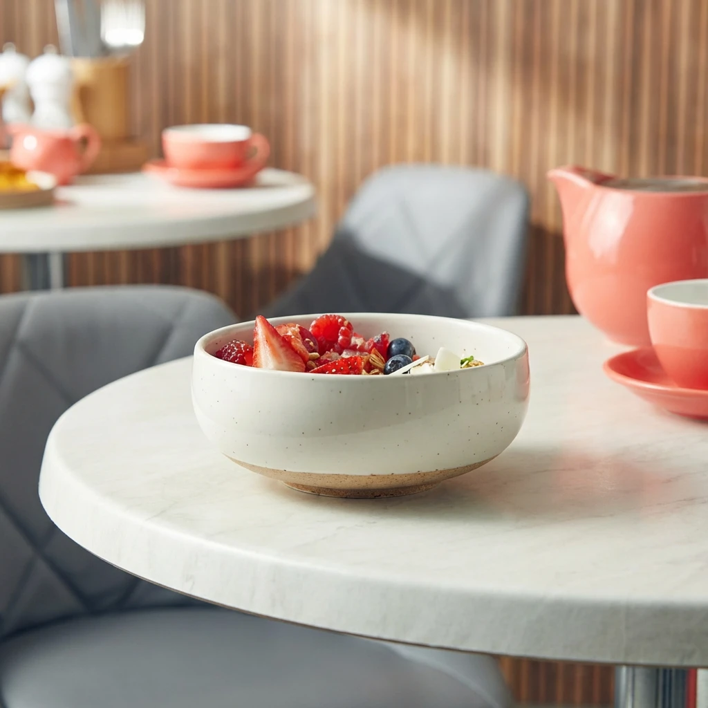 GenWare Kava White stentøjsskål med buet form 14,5 cm BB-KW14 by Genware color Sort