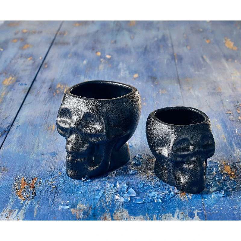 Genware Cast Iron Effect Skull Tiki Krus 80 cl / 28,15 oz SKL800 by Genware color Sort