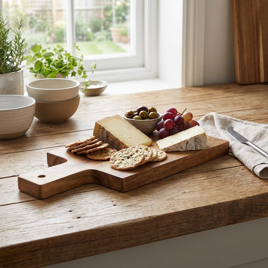 Acacia Wood Paddle Bræt 28 x 14 x 2 cm WPB2814 by Genware color Sort