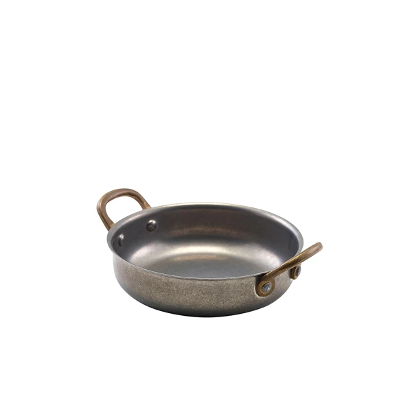 GenWare Vintage Steel Rund tallerken 13,5 x 3,75 cm SRD14V by Genware color Sort