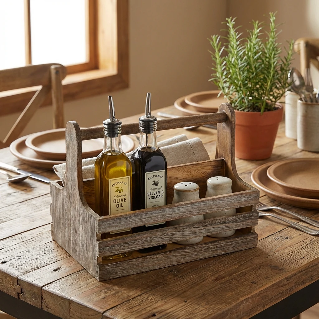 Medium Rustic Wooden Bordetilbehør RWTC-M by Genware color Sort