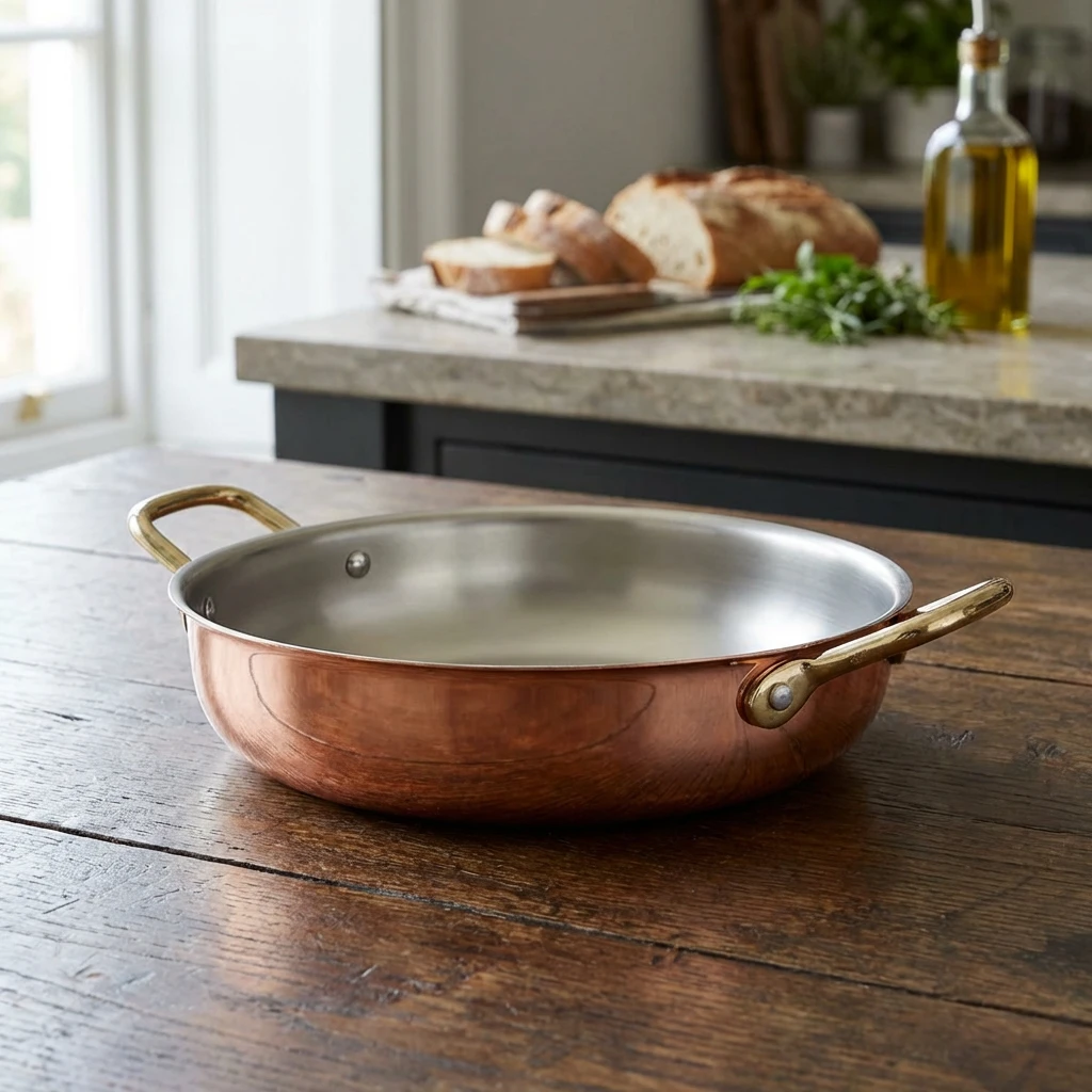 GenWare Copper Round Skål 22 x 5 cm SRD22C by Genware color Sort