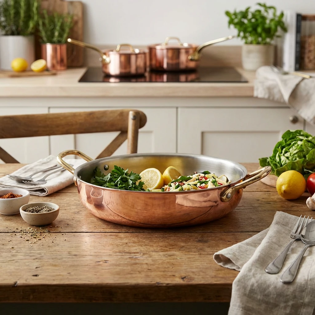 GenWare Copper Round Skål 22 x 5 cm SRD22C by Genware color Sort