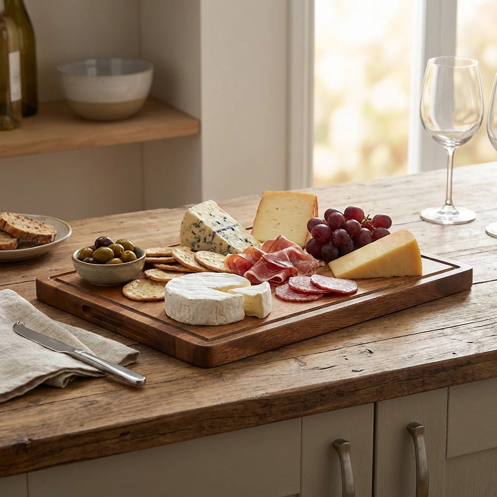 Genware Acacia Wood Serveringsbræt 34 x 22 x 2 cm WSB3422 by Genware color Sort
