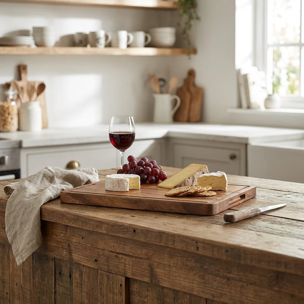 Genware Acacia Wood Serveringsbræt 34 x 22 x 2 cm WSB3422 by Genware color Sort