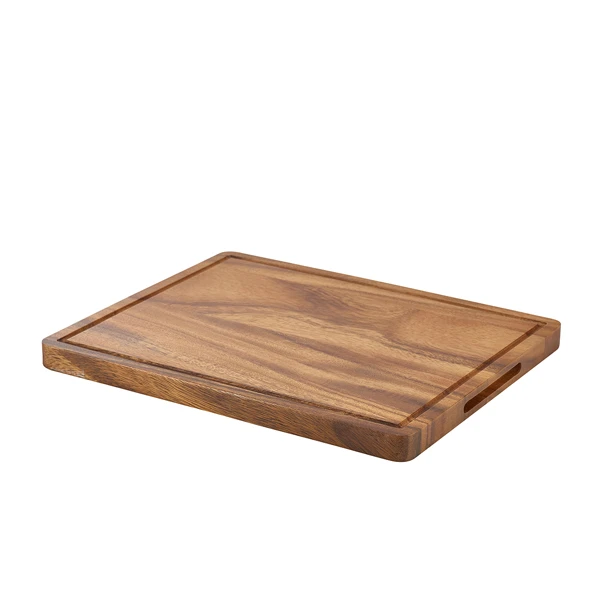 Genware Acacia Wood Serveringsbræt 34 x 22 x 2 cm WSB3422 by Genware color Sort
