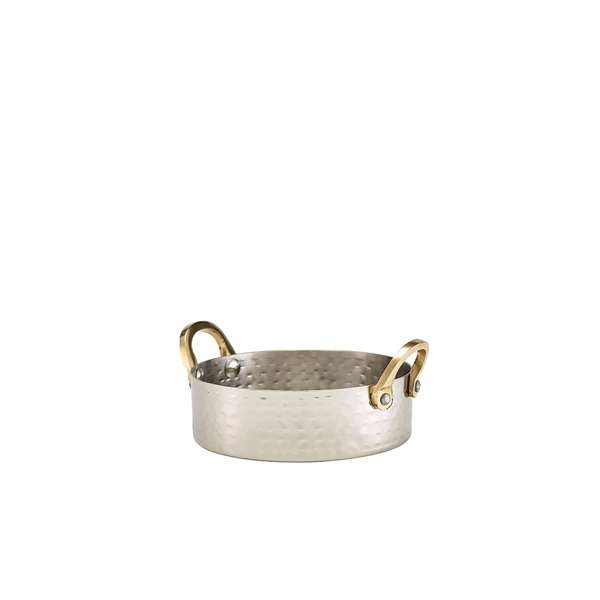 Mini Hammered Stainless Stålgryde 12 x 3,5 cm MHCD12 by Genware color Sort