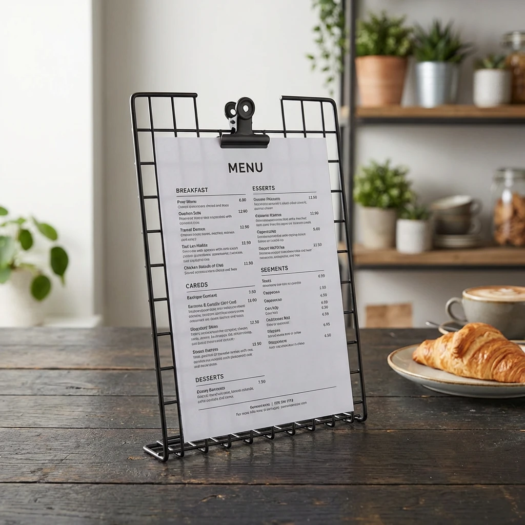 GenWare Black Wire A4 menuholder WMHA4BK by Genware color Sort