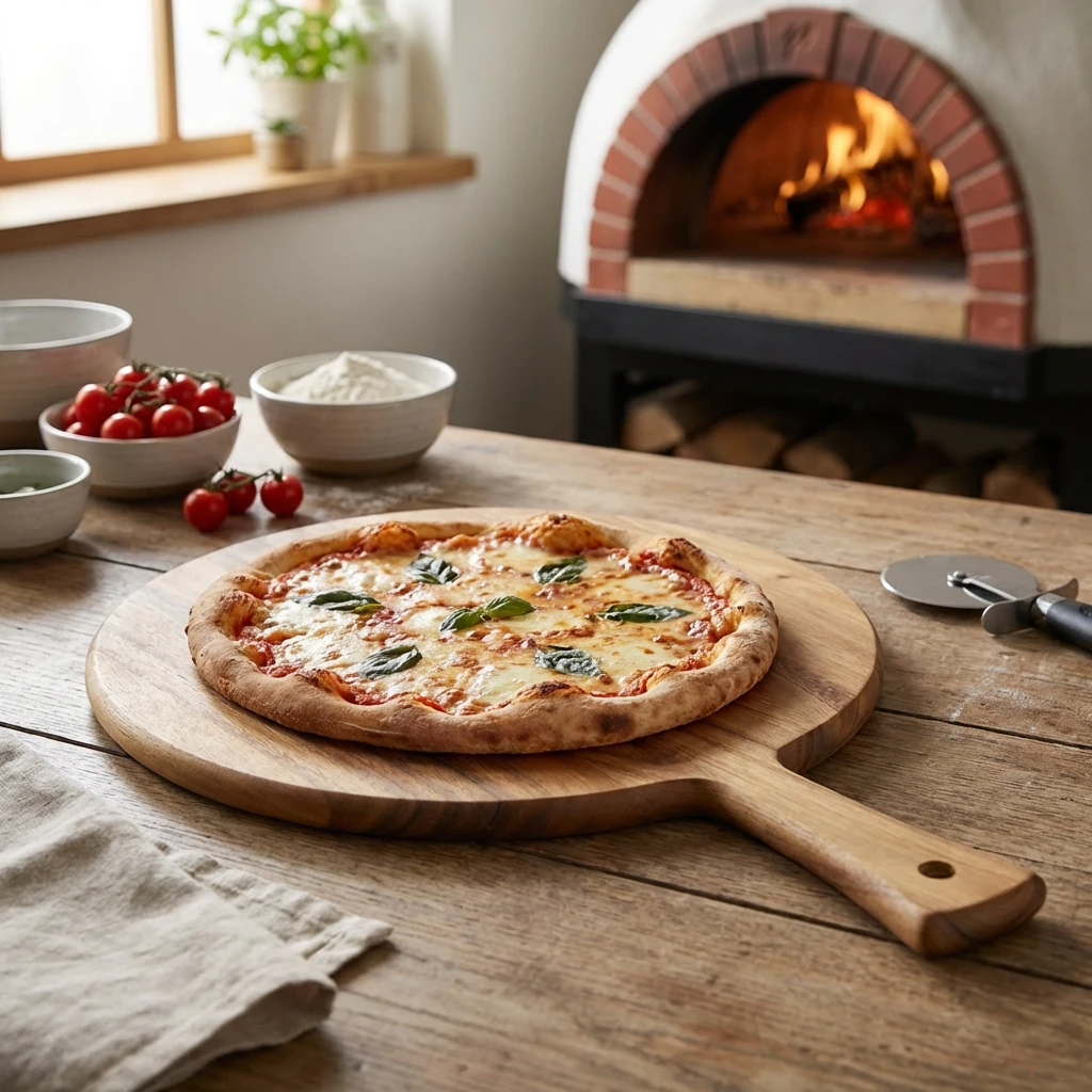 Acacia Wood Pizza Pagaj 33 cm i diameter WPB33 by Genware color Sort