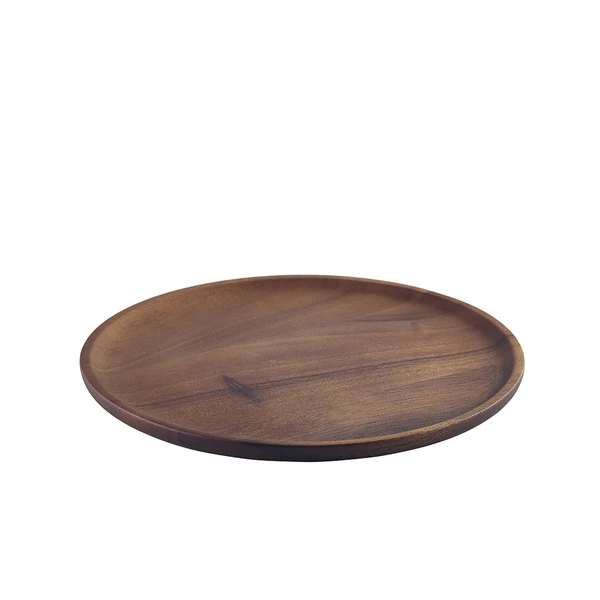 Acacia Wood Serving Plade 26 cm WSPL26 by Genware color Sort