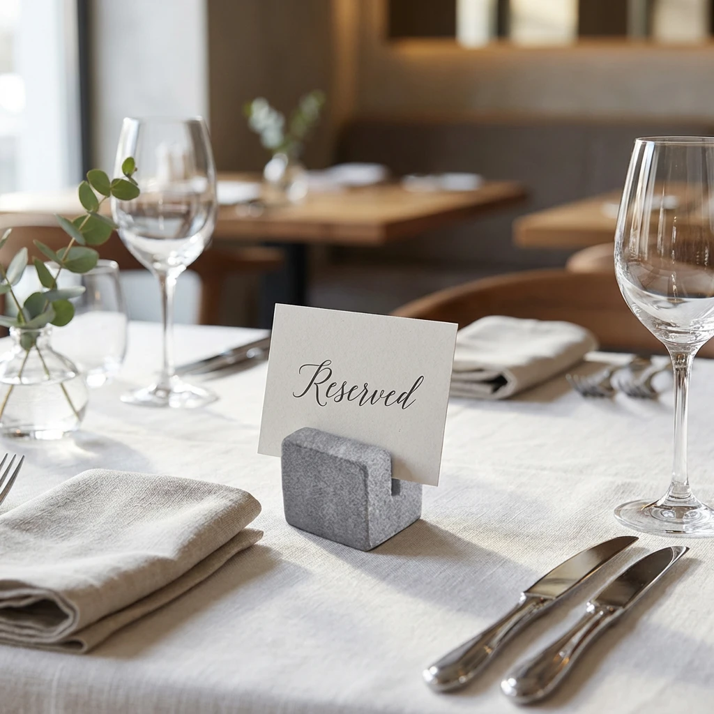 Grey Marble Sign Holder 3 x 2,5 x 2,5 cm MSH3G by Genware color Sort