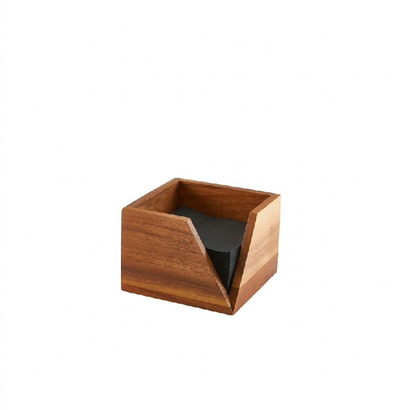 GenWare Acacia Wood Servietholder 14 x 10 cm WDSH14 by Genware color Sort