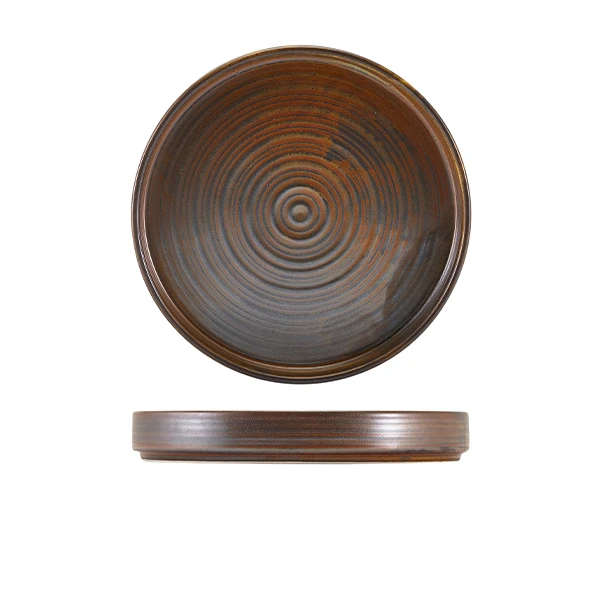 Terra Porcelain Rustic Kobber præsentationsfad 20,5 cm PR-PRC21 by Genware color Sort