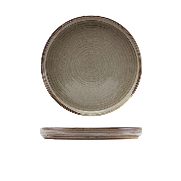 Terra Porcelain Grey Lav præsentationsfad 21 cm LP-PG21 by Genware color Sort