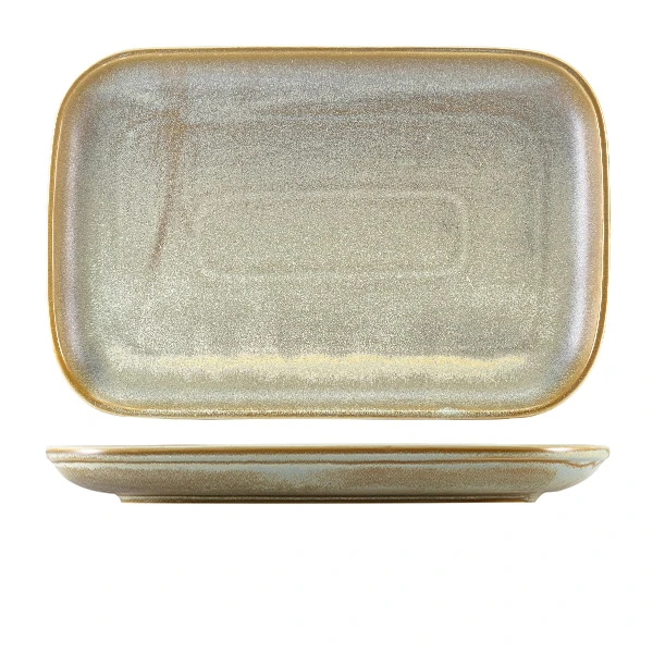 Terra Porcelain Matt Grå rektangulær tallerken 34,5 x 23,5 cm RP-PMG34 by Genware color Sort