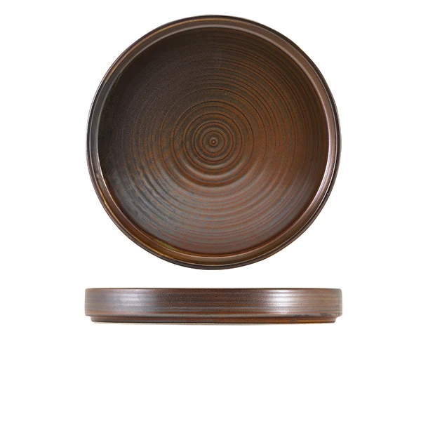 Terra Porcelain Rustic Kobber præsentationsfad 26 cm PR-PRC26 by Genware color Sort