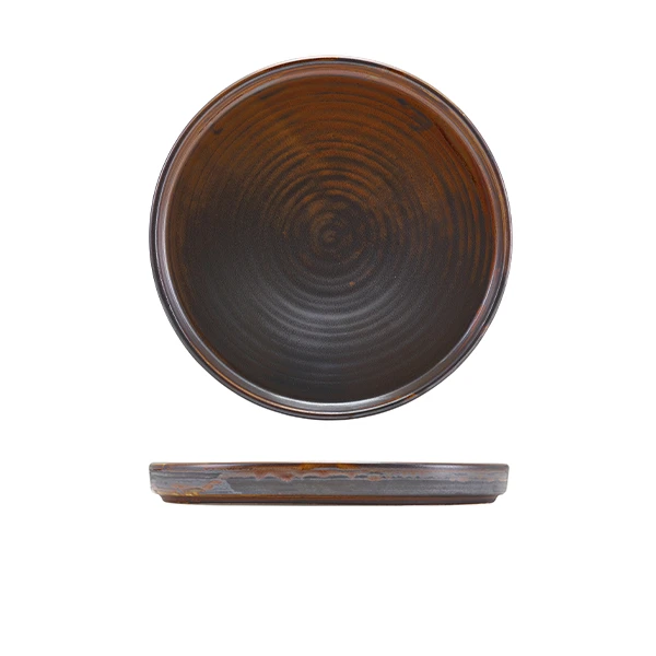 Terra Porcelain Rustic Kobber Lav Præsentationsfad 21 cm LP-PRC21 by Genware color Sort