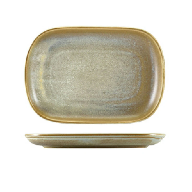Terra Porcelain Matt Grå rektangulær tallerken 24 x 16,5 cm RP-PMG24 by Genware color Sort