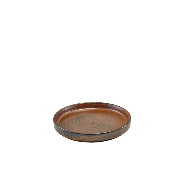 Terra Porcelain Rustic Kobber lav præsentationsplade 14 cm LP-PRC14 by Genware color Sort