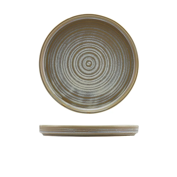 Terra Porcelain Matt Grå lav præsentationstallerken 21 cm LP-PMG21 by Genware color Sort