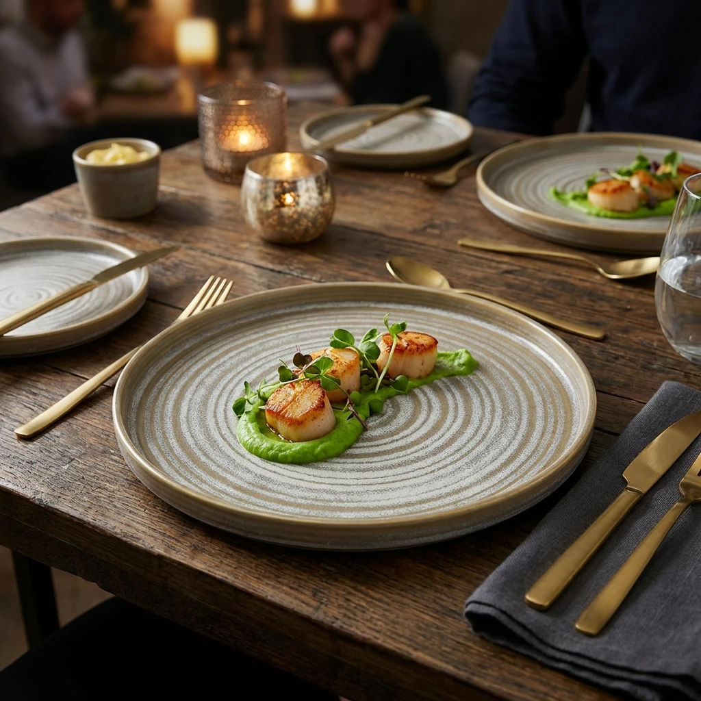 Terra Porcelain Matt Grå lav præsentationstallerken 21 cm LP-PMG21 by Genware color Sort