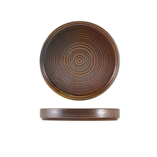 Terra Porcelain Rustic Kobber Præsentationsfad 18 cm PR-PRC18 by Genware color Sort