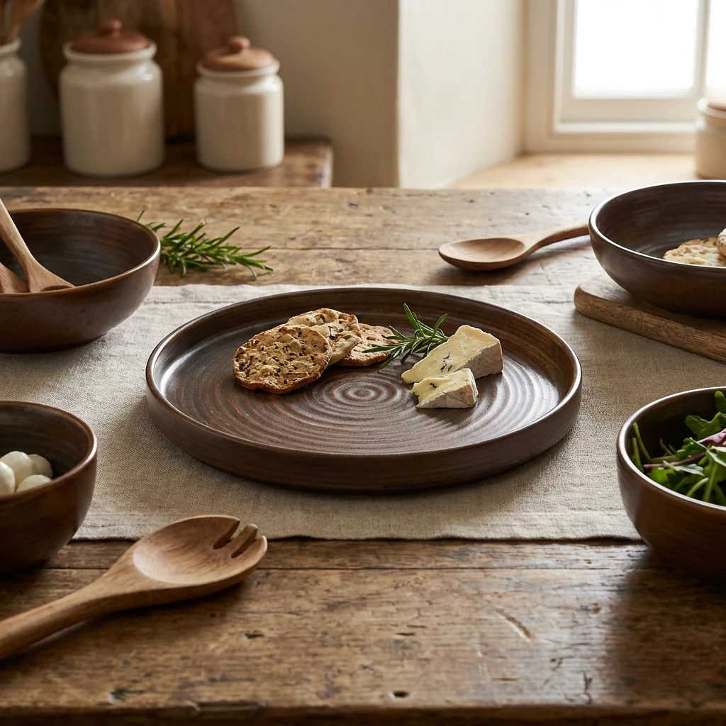 Terra Porcelain Rustic Kobber Præsentationsfad 18 cm PR-PRC18 by Genware color Sort