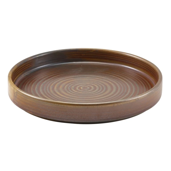 Terra Porcelain Rustic Kobber Præsentationsfad 18 cm PR-PRC18 by Genware color Sort