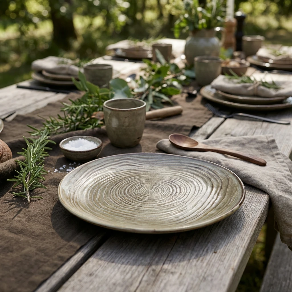 Terra Porcelain Grey Økologisk tallerken 28,5 cm CP-PGG28 by Genware color Sort