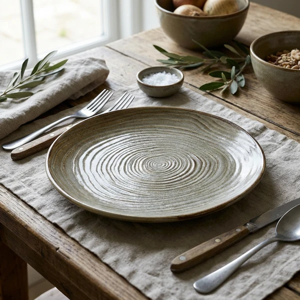 Terra Porcelain Grey Økologisk tallerken 25 cm CP-PGG25 by Genware color Sort